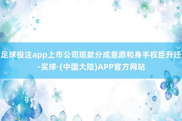 足球投注app上市公司现款分成意愿和身手权臣升迁-买球·(中国大陆)APP官方网站