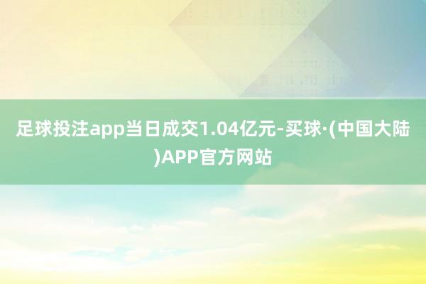 足球投注app当日成交1.04亿元-买球·(中国大陆)APP官方网站