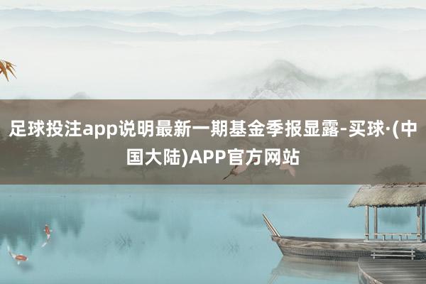 足球投注app说明最新一期基金季报显露-买球·(中国大陆)APP官方网站