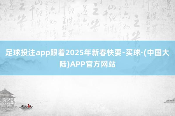 足球投注app跟着2025年新春快要-买球·(中国大陆)APP官方网站