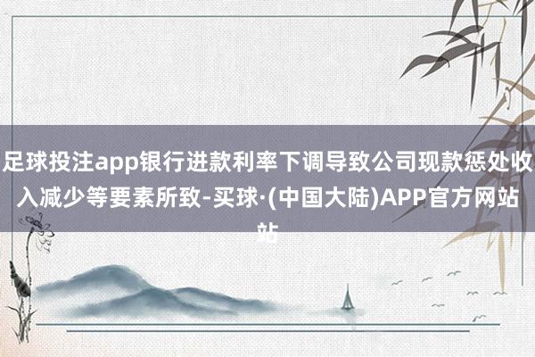 足球投注app银行进款利率下调导致公司现款惩处收入减少等要素所致-买球·(中国大陆)APP官方网站