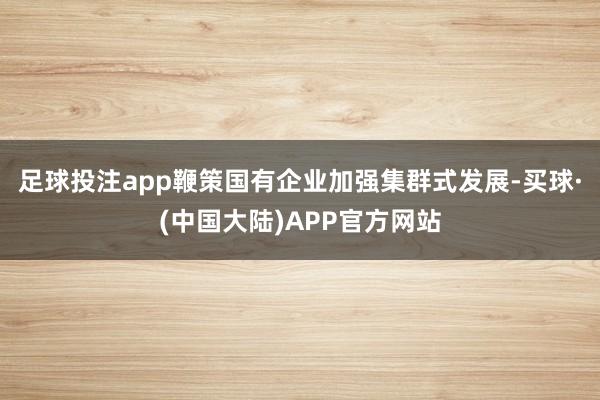 足球投注app鞭策国有企业加强集群式发展-买球·(中国大陆)APP官方网站