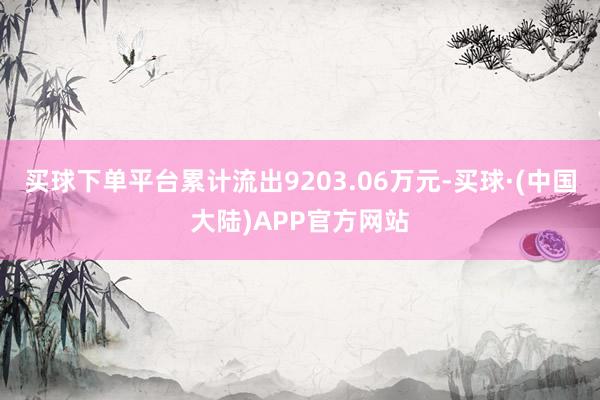 买球下单平台累计流出9203.06万元-买球·(中国大陆)APP官方网站