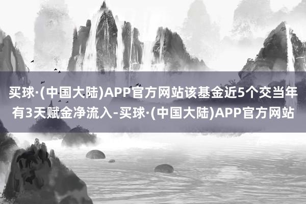 买球·(中国大陆)APP官方网站该基金近5个交当年有3天赋金净流入-买球·(中国大陆)APP官方网站