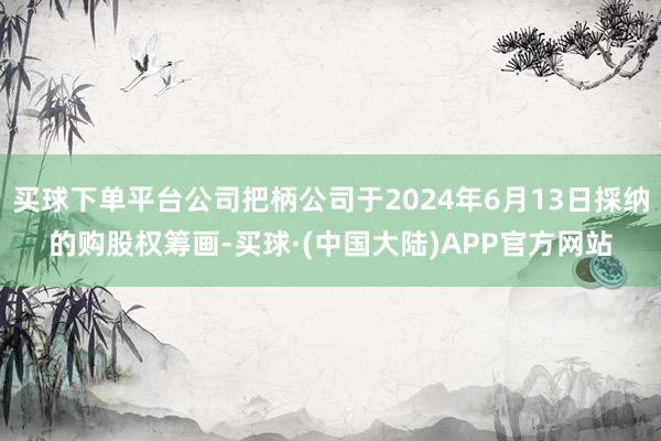 买球下单平台公司把柄公司于2024年6月13日採纳的购股权筹画-买球·(中国大陆)APP官方网站