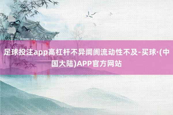 足球投注app高杠杆不异阛阓流动性不及-买球·(中国大陆)APP官方网站