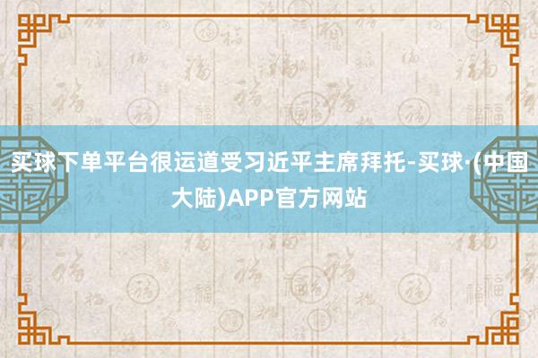 买球下单平台很运道受习近平主席拜托-买球·(中国大陆)APP官方网站