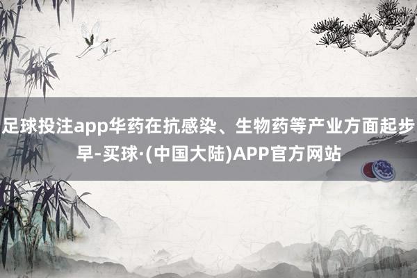 足球投注app华药在抗感染、生物药等产业方面起步早-买球·(中国大陆)APP官方网站