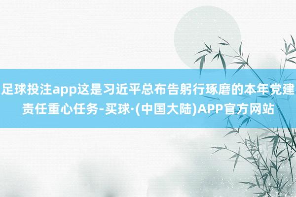 足球投注app这是习近平总布告躬行琢磨的本年党建责任重心任务-买球·(中国大陆)APP官方网站