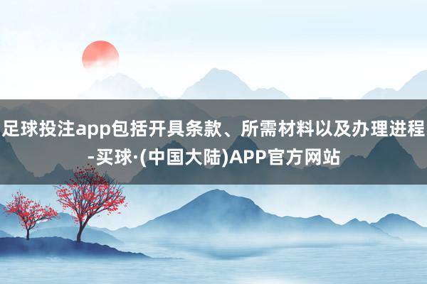 足球投注app包括开具条款、所需材料以及办理进程-买球·(中国大陆)APP官方网站