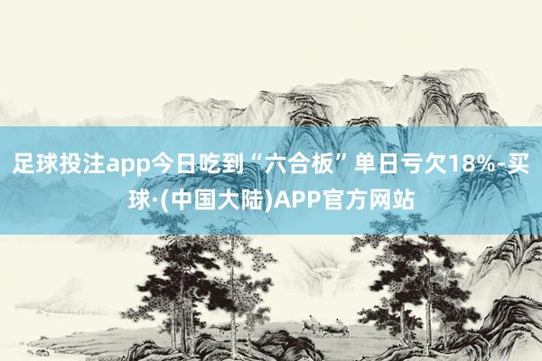 足球投注app今日吃到“六合板”单日亏欠18%-买球·(中国大陆)APP官方网站