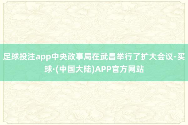 足球投注app中央政事局在武昌举行了扩大会议-买球·(中国大陆)APP官方网站