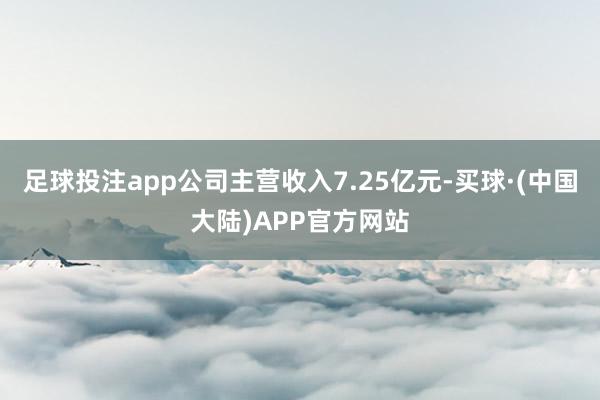 足球投注app公司主营收入7.25亿元-买球·(中国大陆)APP官方网站