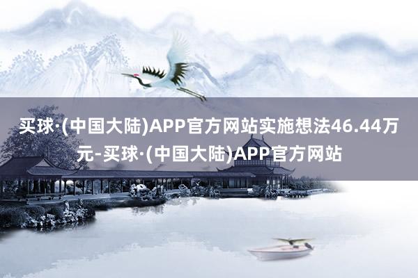 买球·(中国大陆)APP官方网站实施想法46.44万元-买球·(中国大陆)APP官方网站