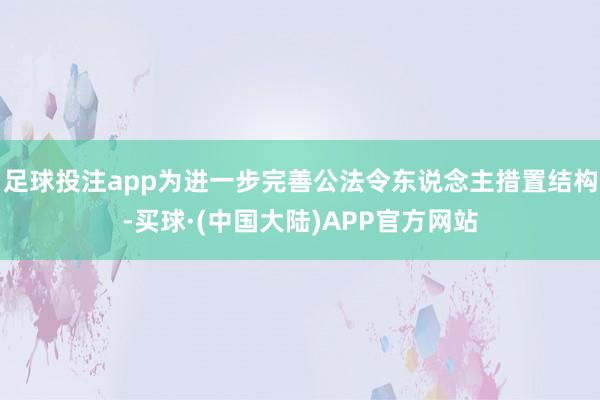 足球投注app为进一步完善公法令东说念主措置结构-买球·(中国大陆)APP官方网站