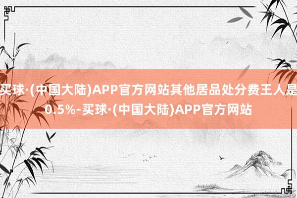买球·(中国大陆)APP官方网站其他居品处分费王人是0.5%-买球·(中国大陆)APP官方网站