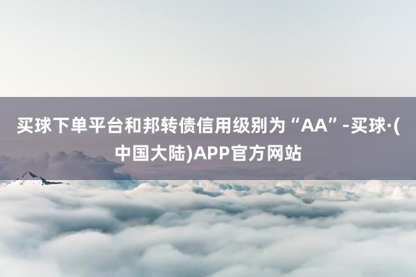 买球下单平台和邦转债信用级别为“AA”-买球·(中国大陆)APP官方网站