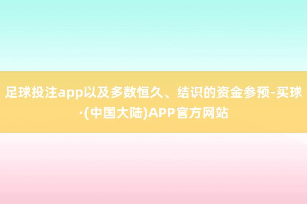 足球投注app以及多数恒久、结识的资金参预-买球·(中国大陆)APP官方网站