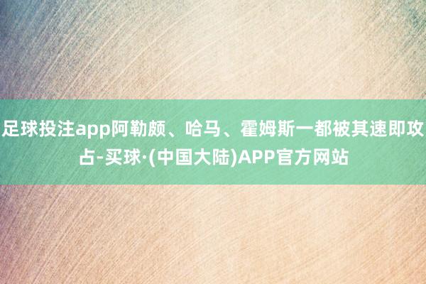 足球投注app阿勒颇、哈马、霍姆斯一都被其速即攻占-买球·(中国大陆)APP官方网站