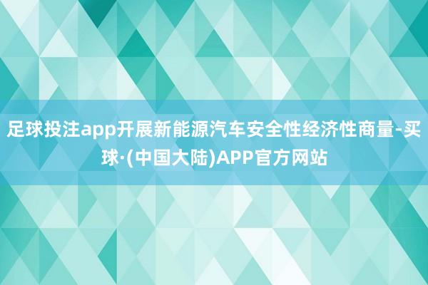 足球投注app开展新能源汽车安全性经济性商量-买球·(中国大陆)APP官方网站