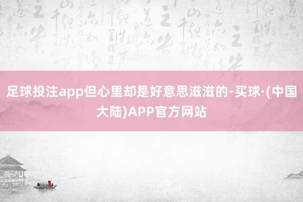 足球投注app但心里却是好意思滋滋的-买球·(中国大陆)APP官方网站