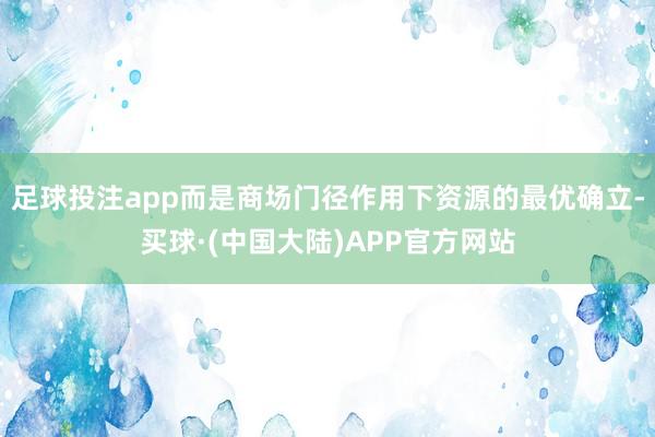 足球投注app而是商场门径作用下资源的最优确立-买球·(中国大陆)APP官方网站