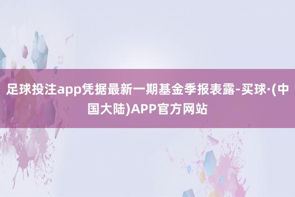 足球投注app凭据最新一期基金季报表露-买球·(中国大陆)APP官方网站