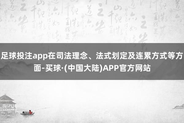 足球投注app在司法理念、法式划定及连累方式等方面-买球·(中国大陆)APP官方网站